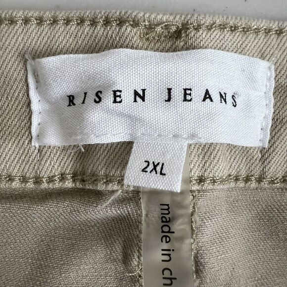 Risen Jeans Womens High Rise Button Fly Distressed Flare Leg Jeans 2XL - Picture 7 of 9